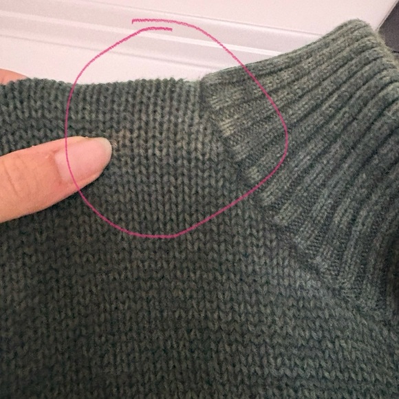 Chaps Sweater L green Button Collar Elbow Patch Preppy Pullover old money golf - Picture 5 of 7